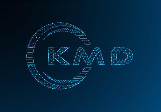 KMD low poly letter logo vector design. KMD lower poly logo design. Low poly logo.