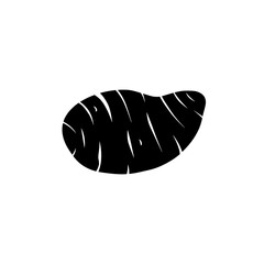 Organic Potato Icon: A sleek, minimalist, high-contrast graphic of a single potato. It has elegant lines and a high contrast to showcase its organic structure.