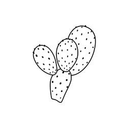 Cactus Icon: A clean, minimalistic icon of a prickly pear cactus, its segmented pads adorned with small dots, exuding simplicity and a touch of desert charm.
