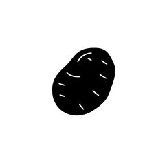 Potato Silhouette: A bold silhouette of a potato stands out with simplicity.