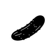 Pickle Silhouette: A striking silhouette of a crisp, delicious pickle, a culinary staple. This bold image evokes simplicity.