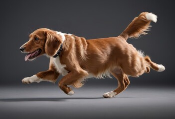 basset fauve de bretagne dog isolated on grey neutral studio background, adorable doggy, lovely pet 8