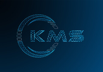 KMS low poly letter logo vector design. KMS lower poly logo design. Low poly logo.