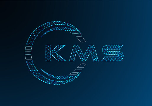 KMS low poly letter logo vector design. KMS lower poly logo design. Low poly logo.