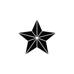 Obraz premium Isolated Black Star Icon with Symmetrical Geometric Design on White Background, Art