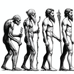 vector image of an ancient human on a white background