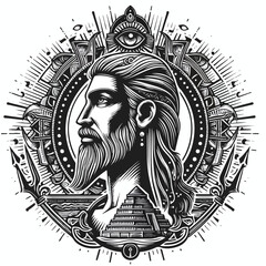 vector image of an ancient human on a white background