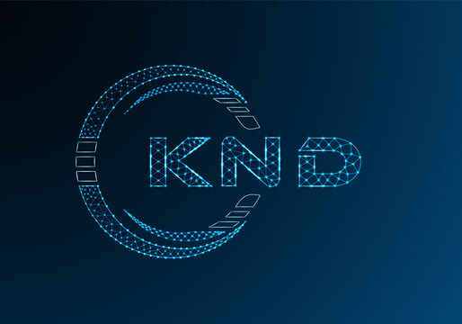 KND low poly letter logo vector design. KND lower poly logo design. Low poly logo.