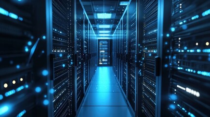 A Server Room Filled With Data Center Equipment Is Shown
