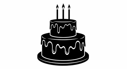 Birthday cake isolated on white background