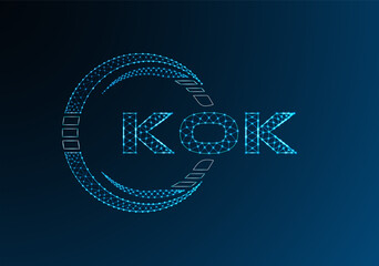 KOK low poly letter logo vector design. KOK lower poly logo design. Low poly logo.