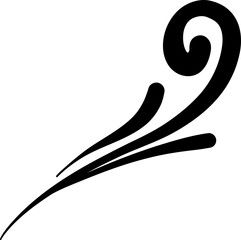 Vintage Flourish Doodle Style Leaf Curl