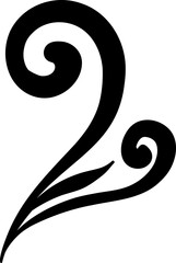 Abstract Curl Element In Ornamental Style