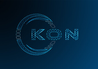 KON low poly letter logo vector design. KON lower poly logo design. Low poly logo.