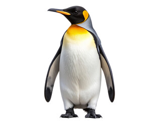  Emperor Penguin Standing Upright in Front View, Realistic Style &mdash; Isolated on Transparent Background.