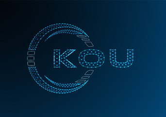 KOU low poly letter logo vector design. KOU lower poly logo design. Low poly logo.