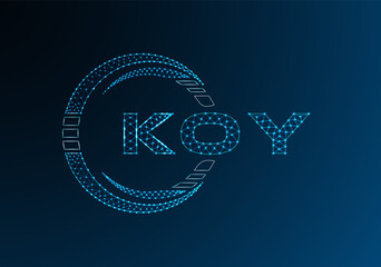 KOY low poly letter logo vector design. KOY lower poly logo design. Low poly logo.
