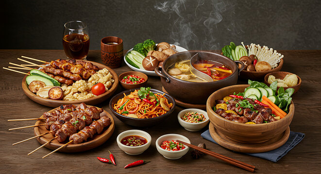 Delicious Asian Cuisine A Feast of Savory Dishes and Aromatic Spices