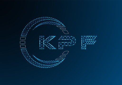 KPF low poly letter logo vector design. KPF lower poly logo design. Low poly logo.