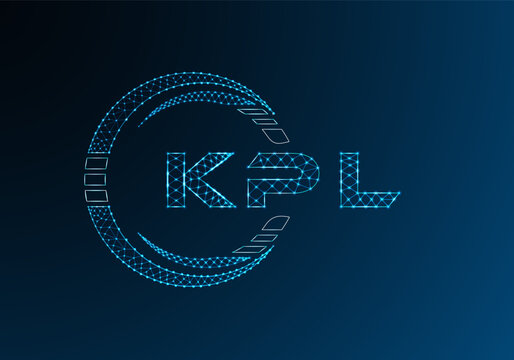 KPL low poly letter logo vector design. KPL lower poly logo design. Low poly logo.