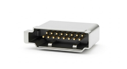 Electronic connector isolated on white