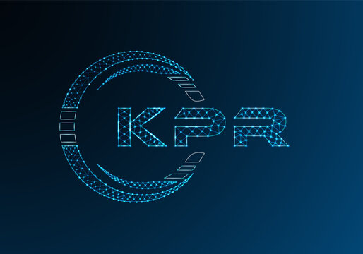 KPR low poly letter logo vector design. KPR lower poly logo design. Low poly logo.