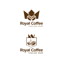 royal coffee logo design bundle creative crown coffee cafe business restaurants 