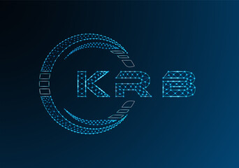 KRB low poly letter logo vector design. KRB lower poly logo design. Low poly logo.