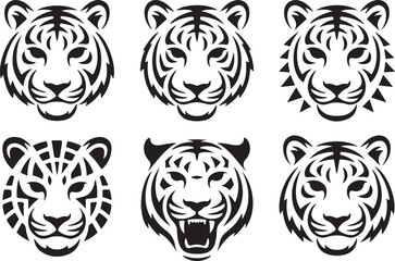 Striking Tiger Head Illustrations A Collection of Unique Designs