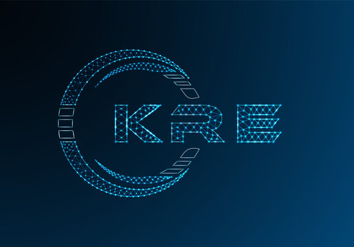 KRE low poly letter logo vector design. KRE lower poly logo design. Low poly logo.