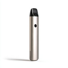 Elegant Gold Vape Pen Isolated on White Background Studio Shot Modern E cigarette Device Product Mockup
