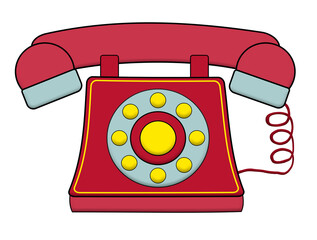 clipart téléphone rouge vintage, PNG fond transparent
