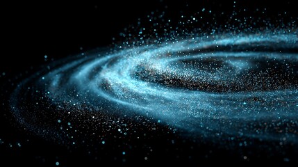 Swirling Nebula of Celestial Particles Against a Dark Cosmic Background Creates Wonder