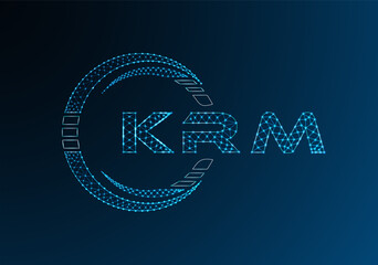 KRM low poly letter logo vector design. KRM lower poly logo design. Low poly logo.