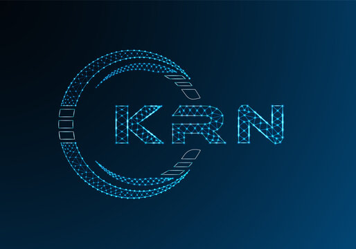 KRN low poly letter logo vector design. KRN lower poly logo design. Low poly logo.