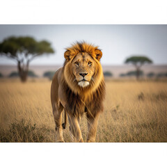 Obraz premium lion in the grass