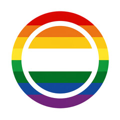 Rainbow Circle Design: LGBTQ+ Pride Symbol, Circular Badge,  Graphic Element for Website, Social Media, and Print