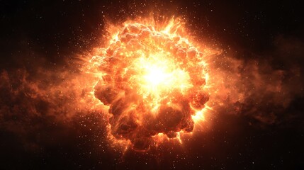 Spectacular celestial fireworks display showing a vibrant and intensely bright supernova explosion