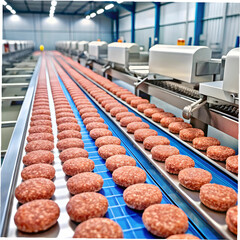 production and molding of cutlets concept meat ind