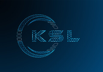 KSL low poly letter logo vector design. KSL lower poly logo design. Low poly logo.