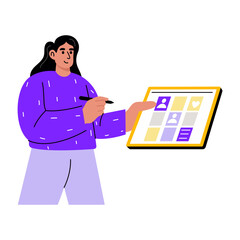 A flat style illustration showing a content management
