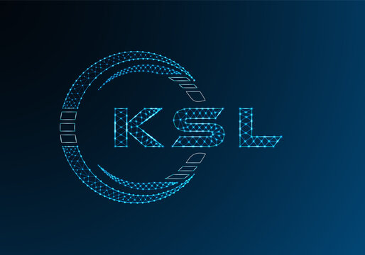 KSL low poly letter logo vector design. KSL lower poly logo design. Low poly logo.