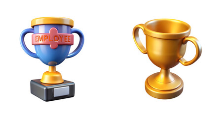 Isolated gold trophy cup for the champion of sport competition, a symbol of success and victory