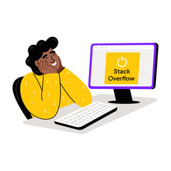 A flat style illustration showing coding resource