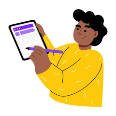 A flat style illustration showing an app designer