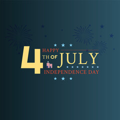 patriotic 4th of july design with stars and fireworks