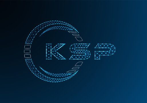 KSP low poly letter logo vector design. KSP lower poly logo design. Low poly logo.