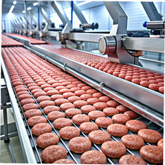 production and molding of cutlets concept meat ind