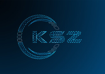 KSZ low poly letter logo vector design. KSZ lower poly logo design. Low poly logo.