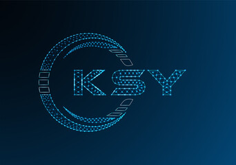 KSY low poly letter logo vector design. KSY lower poly logo design. Low poly logo.